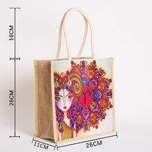 Load image into Gallery viewer, 5D Diamond Painting Linen Bags DIY Drill Handbag Reusable Eco Shopping Tote
