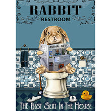 Load image into Gallery viewer, Bathroom Funny Bunny 30x40cm(canvas) full round drill diamond painting
