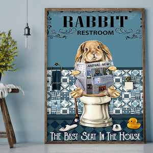 Bathroom Funny Bunny 30x40cm(canvas) full round drill diamond painting