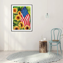 Load image into Gallery viewer, Sunflower Flag 30x40cm(canvas) full round drill diamond painting
