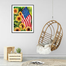 Load image into Gallery viewer, Sunflower Flag 30x40cm(canvas) full round drill diamond painting
