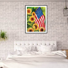 Load image into Gallery viewer, Sunflower Flag 30x40cm(canvas) full round drill diamond painting
