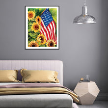 Load image into Gallery viewer, Sunflower Flag 30x40cm(canvas) full round drill diamond painting
