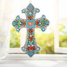 Load image into Gallery viewer, DIY Diamond Painting Cross Pendant Acrylic Hanging Wall Home Decor (ZT105)
