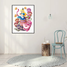 Load image into Gallery viewer, Cheshire Cat &amp; Princess 30x40cm(canvas) full round drill diamond painting
