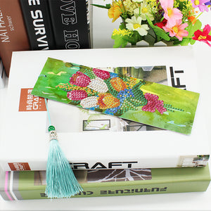 2x Flower Diamond Painting Bookmark DIY Special Shaped Drill Tassel (SQ30)