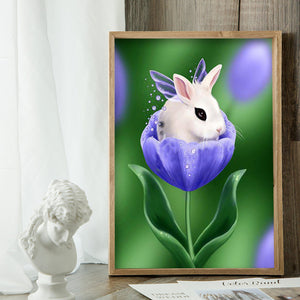 Rabbit Spring 30x40cm(canvas) full round drill diamond painting