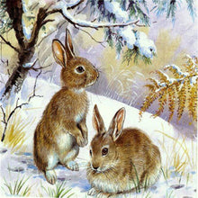 Load image into Gallery viewer, Snow Bunny 30x30cm(canvas) full round drill diamond painting
