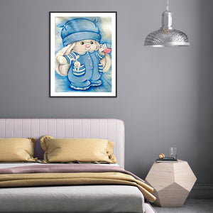 Bunny Ears Doll 30x40cm(canvas) full round drill diamond painting