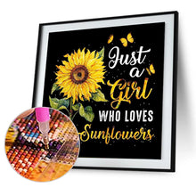 Load image into Gallery viewer, Sunflower &amp; Letter 40x40cm(canvas) full round drill diamond painting
