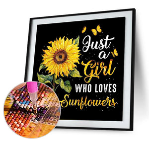 Sunflower & Letter 40x40cm(canvas) full round drill diamond painting