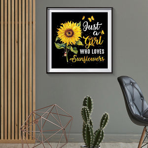 Sunflower & Letter 40x40cm(canvas) full round drill diamond painting