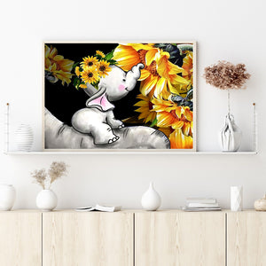 Sunflower Elephant 40x30cm(canvas) full round drill diamond painting