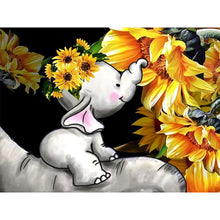 Load image into Gallery viewer, Sunflower Elephant 40x30cm(canvas) full round drill diamond painting
