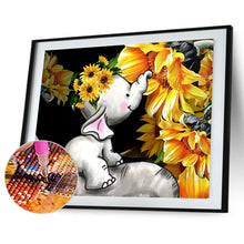 Load image into Gallery viewer, Sunflower Elephant 40x30cm(canvas) full round drill diamond painting
