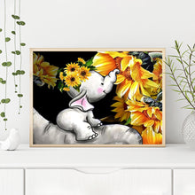 Load image into Gallery viewer, Sunflower Elephant 40x30cm(canvas) full round drill diamond painting
