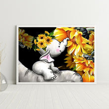 Load image into Gallery viewer, Sunflower Elephant 40x30cm(canvas) full round drill diamond painting
