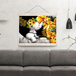 Sunflower Elephant 40x30cm(canvas) full round drill diamond painting