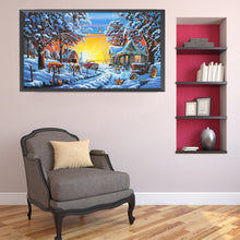 Load image into Gallery viewer, Snow Village 80x40cm(canvas) full round drill diamond painting
