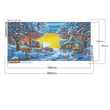 Load image into Gallery viewer, Snow Village 80x40cm(canvas) full round drill diamond painting
