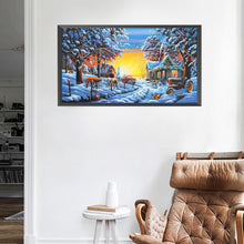 Load image into Gallery viewer, Snow Village 80x40cm(canvas) full round drill diamond painting
