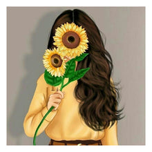 Load image into Gallery viewer, Sunflower Girl 30x30cm(canvas) full round drill diamond painting
