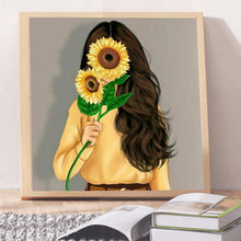 Load image into Gallery viewer, Sunflower Girl 30x30cm(canvas) full round drill diamond painting
