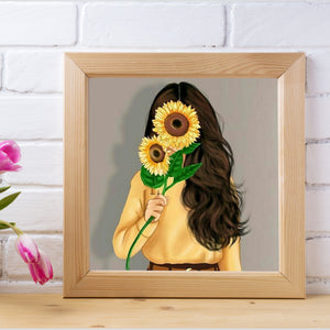 Sunflower Girl 30x30cm(canvas) full round drill diamond painting