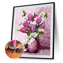 Load image into Gallery viewer, Tulip Vase Bouquet 30x40cm(canvas) full round drill diamond painting
