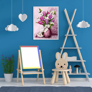 Tulip Vase Bouquet 30x40cm(canvas) full round drill diamond painting