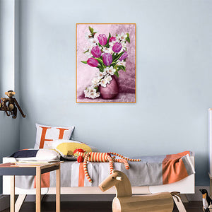 Tulip Vase Bouquet 30x40cm(canvas) full round drill diamond painting