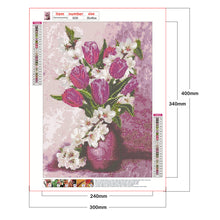 Load image into Gallery viewer, Tulip Vase Bouquet 30x40cm(canvas) full round drill diamond painting
