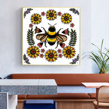 Load image into Gallery viewer, Bees &amp; Flowers 30x30cm(canvas) full square drill diamond painting
