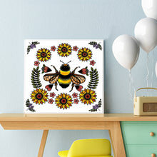 Load image into Gallery viewer, Bees &amp; Flowers 30x30cm(canvas) full square drill diamond painting
