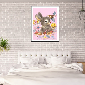 Flower Bunny 30x40cm(canvas) full round drill diamond painting