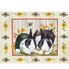 Load image into Gallery viewer, Two Rabbits 40x30cm(canvas) full round drill diamond painting
