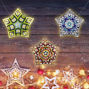 3x DIY Diamond Star LED Hanging Fairy Light Christmas Party Decor (Mandala)