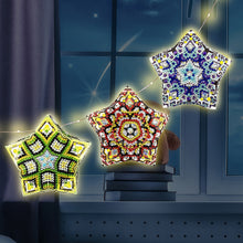 Load image into Gallery viewer, 3x DIY Diamond Star LED Hanging Fairy Light Christmas Party Decor (Mandala)
