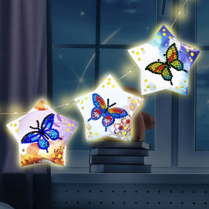 3x DIY Diamond Star Hanging Fairy Light Christmas Party Decor (Butterfly)
