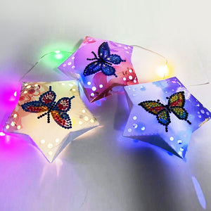 3x DIY Diamond Star Hanging Fairy Light Christmas Party Decor (Butterfly)