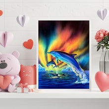 Load image into Gallery viewer, Dolphins Under The Aurora 30x40cm(canvas) full round drill diamond painting
