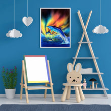 Load image into Gallery viewer, Dolphins Under The Aurora 30x40cm(canvas) full round drill diamond painting
