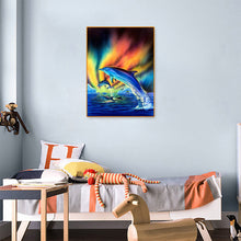 Load image into Gallery viewer, Dolphins Under The Aurora 30x40cm(canvas) full round drill diamond painting
