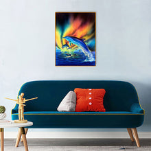 Load image into Gallery viewer, Dolphins Under The Aurora 30x40cm(canvas) full round drill diamond painting
