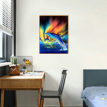 Load image into Gallery viewer, Dolphins Under The Aurora 30x40cm(canvas) full round drill diamond painting
