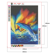 Load image into Gallery viewer, Dolphins Under The Aurora 30x40cm(canvas) full round drill diamond painting
