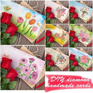 8pcs Diamond Painting Greeting Thanks Cards Special-shaped Drill (HKDZ10)