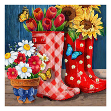 Load image into Gallery viewer, Boots Sunflower 30x30cm(canvas) full round drill diamond painting
