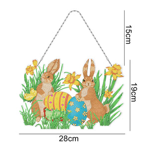 Easter Rabbit Egg Ornament DIY Diamond Crystal Hanging Pendant (YH301)