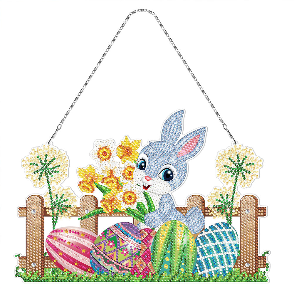 Easter Rabbit Egg Ornament DIY Diamond Crystal Hanging Pendant (YH302)